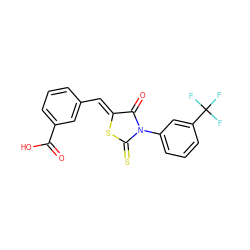 O=C(O)c1cccc(/C=C2\SC(=S)N(c3cccc(C(F)(F)F)c3)C2=O)c1 ZINC000033313731