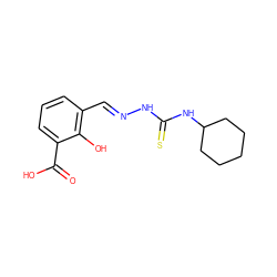 O=C(O)c1cccc(/C=N/NC(=S)NC2CCCCC2)c1O ZINC000028705980