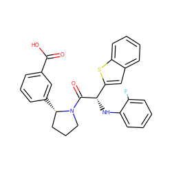 O=C(O)c1cccc([C@H]2CCCN2C(=O)[C@@H](Nc2ccccc2F)c2cc3ccccc3s2)c1 ZINC000095602528