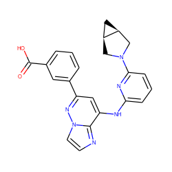 O=C(O)c1cccc(-c2cc(Nc3cccc(N4C[C@H]5C[C@H]5C4)n3)c3nccn3n2)c1 ZINC000207354772