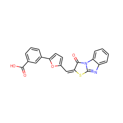 O=C(O)c1cccc(-c2ccc(/C=c3/sc4nc5ccccc5n4c3=O)o2)c1 ZINC000013798980