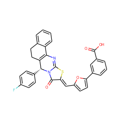 O=C(O)c1cccc(-c2ccc(/C=c3\sc4n(c3=O)[C@H](c3ccc(F)cc3)C3=C(N=4)c4ccccc4CC3)o2)c1 ZINC000049793521