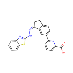 O=C(O)c1cccc(-c2ccc3c(c2)/C(=N\Nc2nc4ccccc4s2)CC3)n1 ZINC000096272598