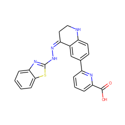 O=C(O)c1cccc(-c2ccc3c(c2)/C(=N\Nc2nc4ccccc4s2)CCN3)n1 ZINC000096272611