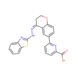 O=C(O)c1cccc(-c2ccc3c(c2)/C(=N\Nc2nc4ccccc4s2)CCO3)n1 ZINC000096272602