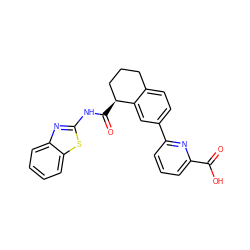 O=C(O)c1cccc(-c2ccc3c(c2)[C@@H](C(=O)Nc2nc4ccccc4s2)CCC3)n1 ZINC000169349185