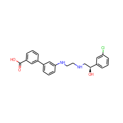 O=C(O)c1cccc(-c2cccc(NCCNC[C@H](O)c3cccc(Cl)c3)c2)c1 ZINC000001547346