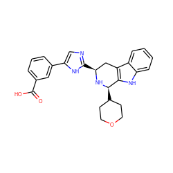 O=C(O)c1cccc(-c2cnc([C@H]3Cc4c([nH]c5ccccc45)[C@@H](C4CCOCC4)N3)[nH]2)c1 ZINC000653717874