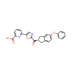 O=C(O)c1cccc(-c2cnc(C(=O)[C@@H]3Cc4ccc(Oc5ccccc5)cc4C3)o2)n1 ZINC000071316552