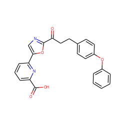 O=C(O)c1cccc(-c2cnc(C(=O)CCc3ccc(Oc4ccccc4)cc3)o2)n1 ZINC000029135774