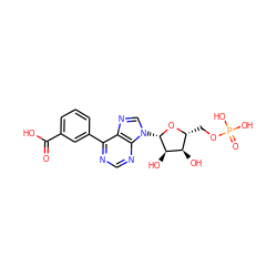 O=C(O)c1cccc(-c2ncnc3c2ncn3[C@@H]2O[C@H](COP(=O)(O)O)[C@@H](O)[C@H]2O)c1 ZINC000299829407