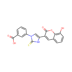 O=C(O)c1cccc(-n2cc(-c3cc4cccc(O)c4oc3=O)[nH]c2=S)c1 ZINC000082154781