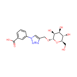 O=C(O)c1cccc(-n2cc(CO[C@H]3O[C@H](CO)[C@@H](O)[C@H](O)[C@@H]3O)nn2)c1 ZINC000073196471