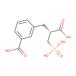 O=C(O)c1cccc(C[C@@H](CP(=O)(O)O)C(=O)O)c1 ZINC000013686692