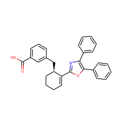 O=C(O)c1cccc(C[C@@H]2CCCC=C2c2nc(-c3ccccc3)c(-c3ccccc3)o2)c1 ZINC000013643155