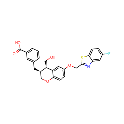 O=C(O)c1cccc(C[C@@H]2COc3ccc(OCc4nc5cc(F)ccc5s4)cc3[C@@H]2CO)c1 ZINC000058541513