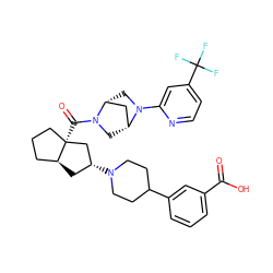 O=C(O)c1cccc(C2CCN([C@@H]3C[C@H]4CCC[C@@]4(C(=O)N4C[C@@H]5C[C@H]4CN5c4cc(C(F)(F)F)ccn4)C3)CC2)c1 ZINC000150167935