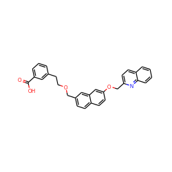 O=C(O)c1cccc(CCOCc2ccc3ccc(OCc4ccc5ccccc5n4)cc3c2)c1 ZINC000013804848