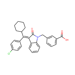 O=C(O)c1cccc(CN2C(=O)/C(=C(/c3ccc(Cl)cc3)C3CCCCC3)c3ccccc32)c1 ZINC000096270362