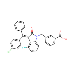 O=C(O)c1cccc(CN2C(=O)/C(=C(\c3ccccc3)c3ccc(Cl)cc3)c3c(F)cccc32)c1 ZINC000116194983