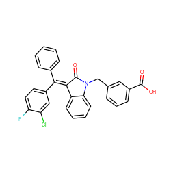 O=C(O)c1cccc(CN2C(=O)/C(=C(\c3ccccc3)c3ccc(F)c(Cl)c3)c3ccccc32)c1 ZINC000096270369