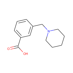 O=C(O)c1cccc(CN2CCCCC2)c1 ZINC000003953890