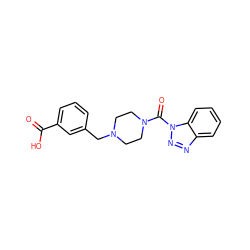 O=C(O)c1cccc(CN2CCN(C(=O)n3nnc4ccccc43)CC2)c1 ZINC000095578969