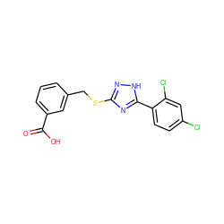 O=C(O)c1cccc(CSc2n[nH]c(-c3ccc(Cl)cc3Cl)n2)c1 ZINC000005649310