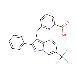 O=C(O)c1cccc(Cc2c(-c3ccccc3)nn3cc(C(F)(F)F)ccc23)n1 ZINC000203413107