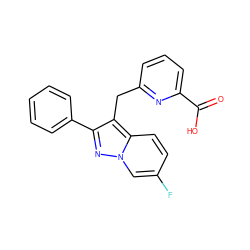 O=C(O)c1cccc(Cc2c(-c3ccccc3)nn3cc(F)ccc23)n1 ZINC000216340879