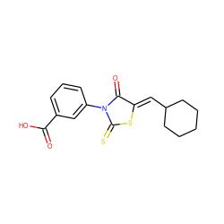 O=C(O)c1cccc(N2C(=O)/C(=C/C3CCCCC3)SC2=S)c1 ZINC000028347868