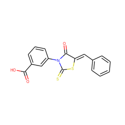 O=C(O)c1cccc(N2C(=O)/C(=C/c3ccccc3)SC2=S)c1 ZINC000000966965