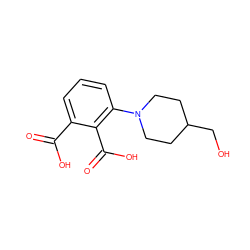 O=C(O)c1cccc(N2CCC(CO)CC2)c1C(=O)O ZINC000096911042