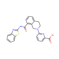 O=C(O)c1cccc(N2CCc3cccc(C(=O)Nc4nc5ccccc5s4)c3C2)n1 ZINC000139509406