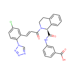 O=C(O)c1cccc(NC(=O)[C@@H]2c3ccccc3CCN2C(=O)/C=C/c2cc(Cl)ccc2-n2cnnn2)c1 ZINC000148129199