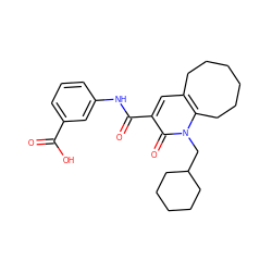 O=C(O)c1cccc(NC(=O)c2cc3c(n(CC4CCCCC4)c2=O)CCCCCC3)c1 ZINC000084632074