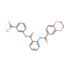 O=C(O)c1cccc(NC(=O)c2ccccc2NC(=O)c2ccc3c(c2)OCCO3)c1 ZINC000299824757