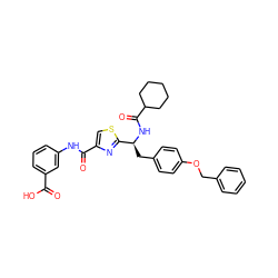 O=C(O)c1cccc(NC(=O)c2csc([C@H](Cc3ccc(OCc4ccccc4)cc3)NC(=O)C3CCCCC3)n2)c1 ZINC000096285499