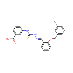 O=C(O)c1cccc(NC(=S)N/N=C/c2ccccc2OCc2cccc(Br)c2)c1 ZINC000015953278