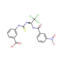 O=C(O)c1cccc(NC(=S)N[C@H](NC(=O)c2cccc([N+](=O)[O-])c2)C(Cl)(Cl)Cl)c1 ZINC000002905377