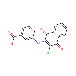 O=C(O)c1cccc(NC2=C(Cl)C(=O)c3ccccc3C2=O)c1 ZINC000000110789