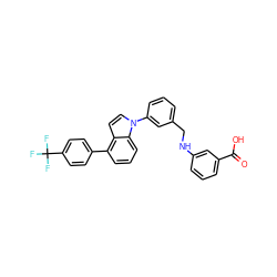 O=C(O)c1cccc(NCc2cccc(-n3ccc4c(-c5ccc(C(F)(F)F)cc5)cccc43)c2)c1 ZINC000118268665