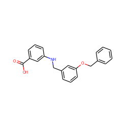 O=C(O)c1cccc(NCc2cccc(OCc3ccccc3)c2)c1 ZINC000000258764