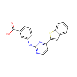 O=C(O)c1cccc(Nc2nccc(-c3cc4ccccc4s3)n2)c1 ZINC000028563846