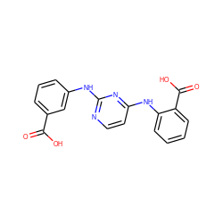 O=C(O)c1cccc(Nc2nccc(Nc3ccccc3C(=O)O)n2)c1 ZINC000005446802