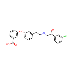 O=C(O)c1cccc(Oc2cccc(CCNC[C@H](O)c3cccc(Cl)c3)c2)c1 ZINC000040949376