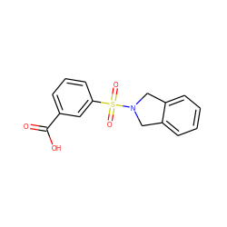 O=C(O)c1cccc(S(=O)(=O)N2Cc3ccccc3C2)c1 ZINC000003903612