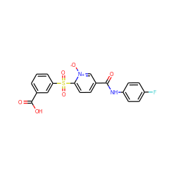 O=C(O)c1cccc(S(=O)(=O)c2ccc(C(=O)Nc3ccc(F)cc3)c[n+]2[O-])c1 ZINC000029559997