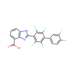 O=C(O)c1cccc2[nH]c(-c3c(F)c(F)c(-c4ccc(F)c(F)c4)c(F)c3F)nc12 ZINC000144714127