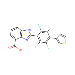 O=C(O)c1cccc2[nH]c(-c3c(F)c(F)c(-c4ccsc4)c(F)c3F)nc12 ZINC000144716846